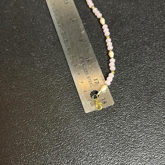 Rose Quartz Wire Beaded Pendant Feminine Girly Grandma Core Necklace - Picture 10 of 10